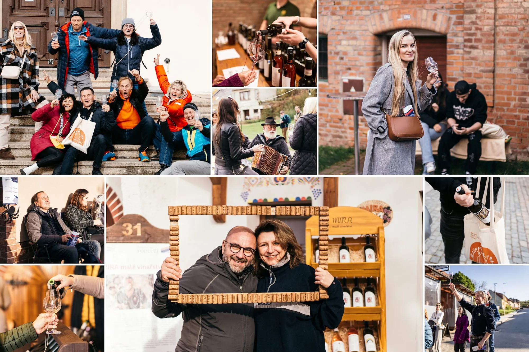 Minulé festivaly otevřených sklepů - koláž fotografií